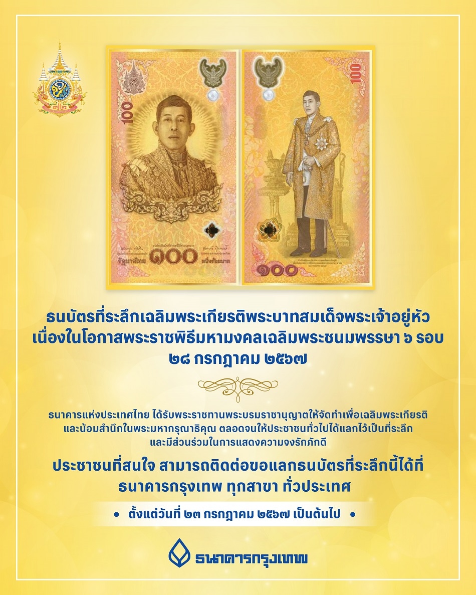 ธนบัตรที่ระลึกเฉลิมพระเกียรติพระบาทสมเด็จพระเจ้าอยู่หัว