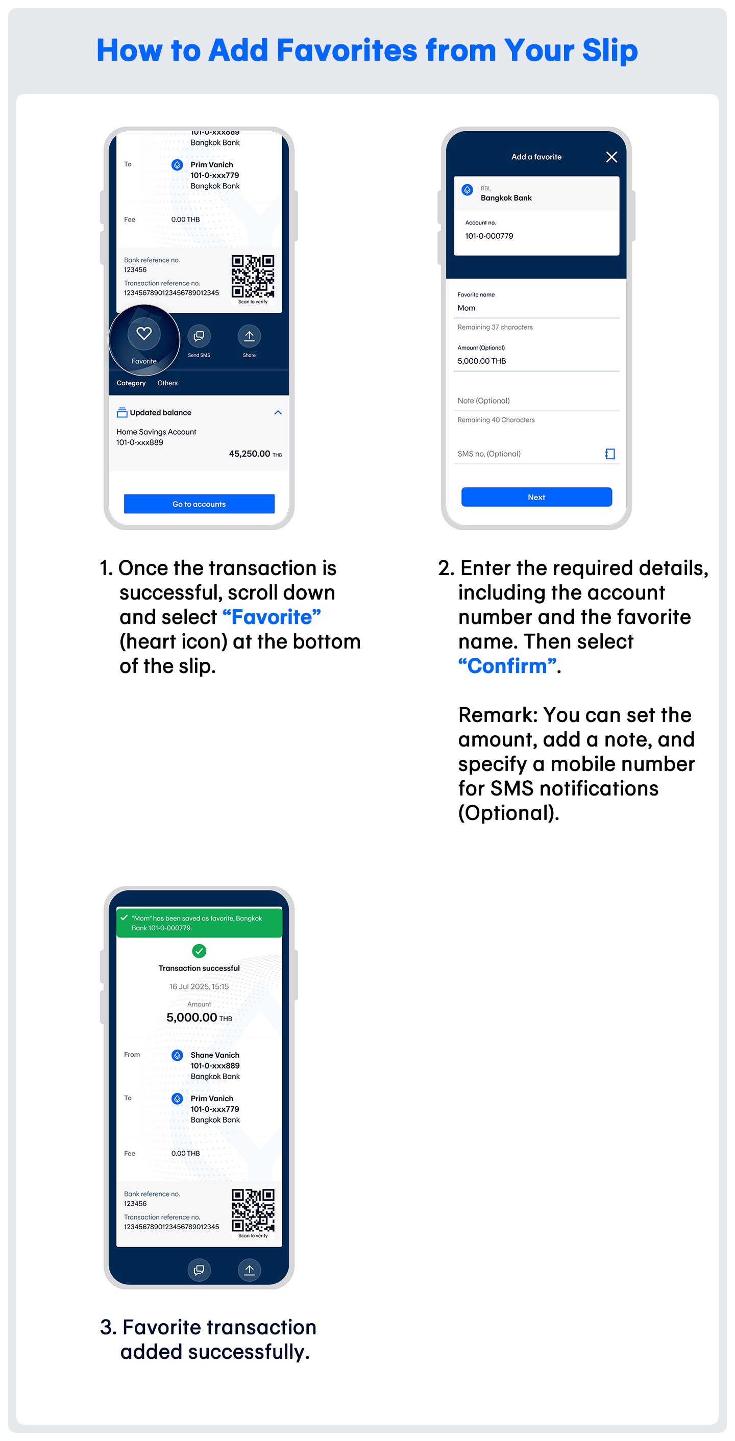 Add Favorites from Your Slip