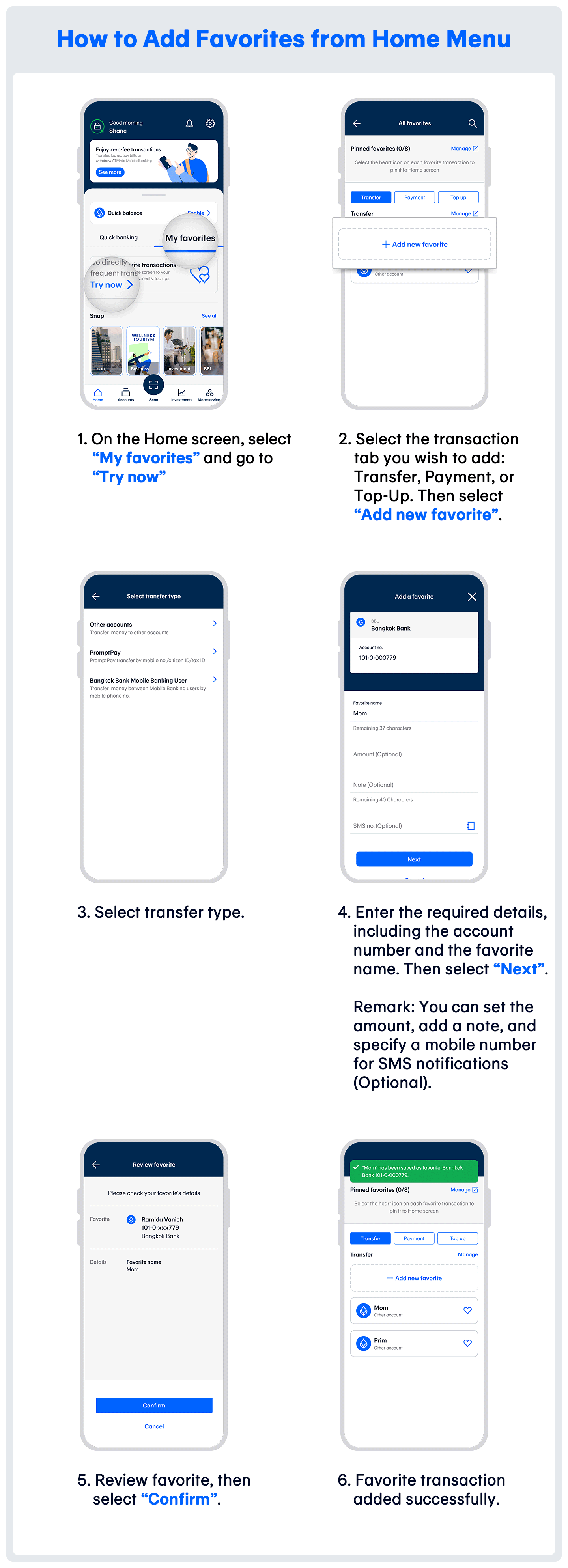 Add Favorites from Home Menu