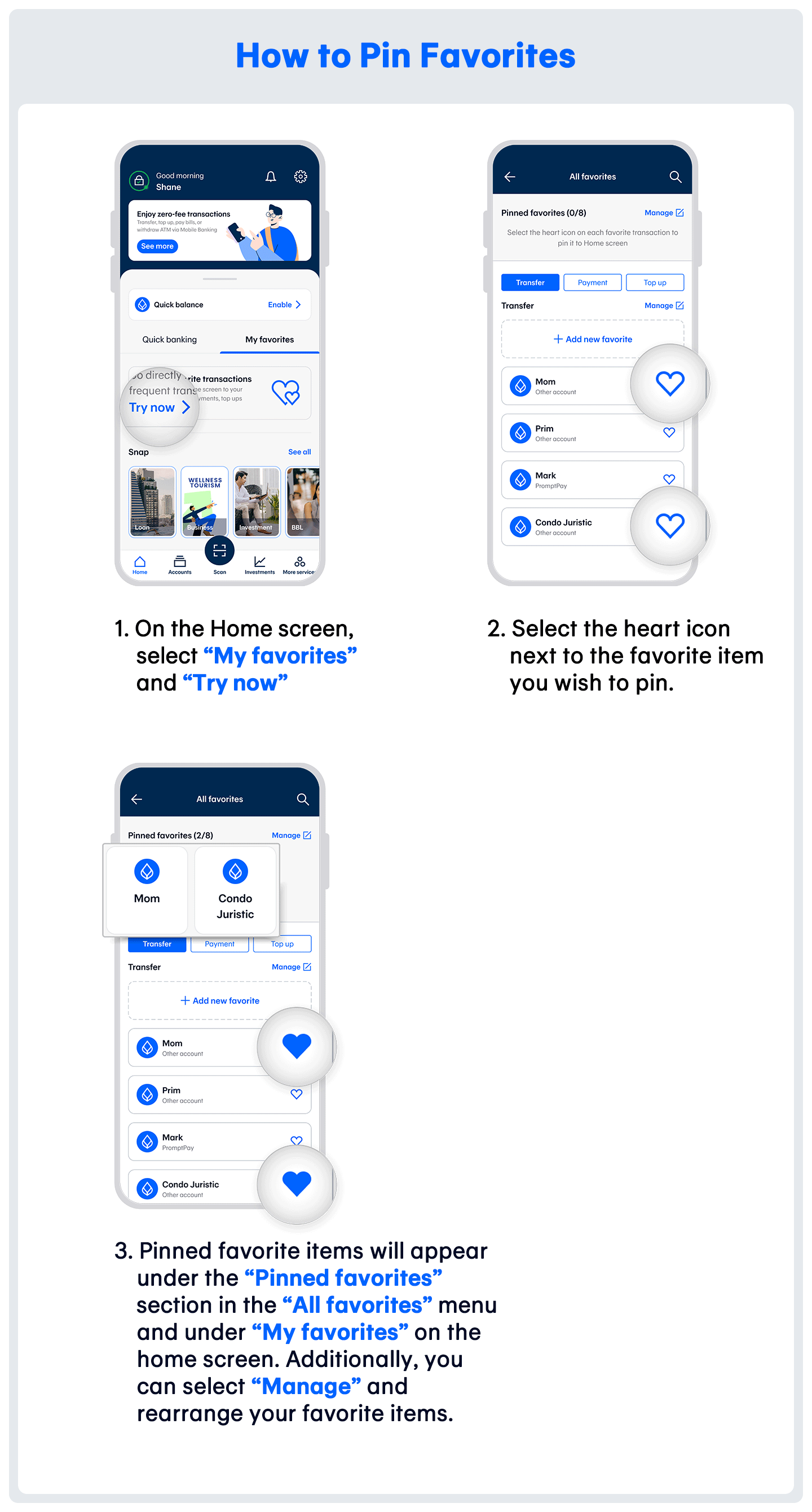 How to Pin Favorites Bangkok Bank Mobile Banking 