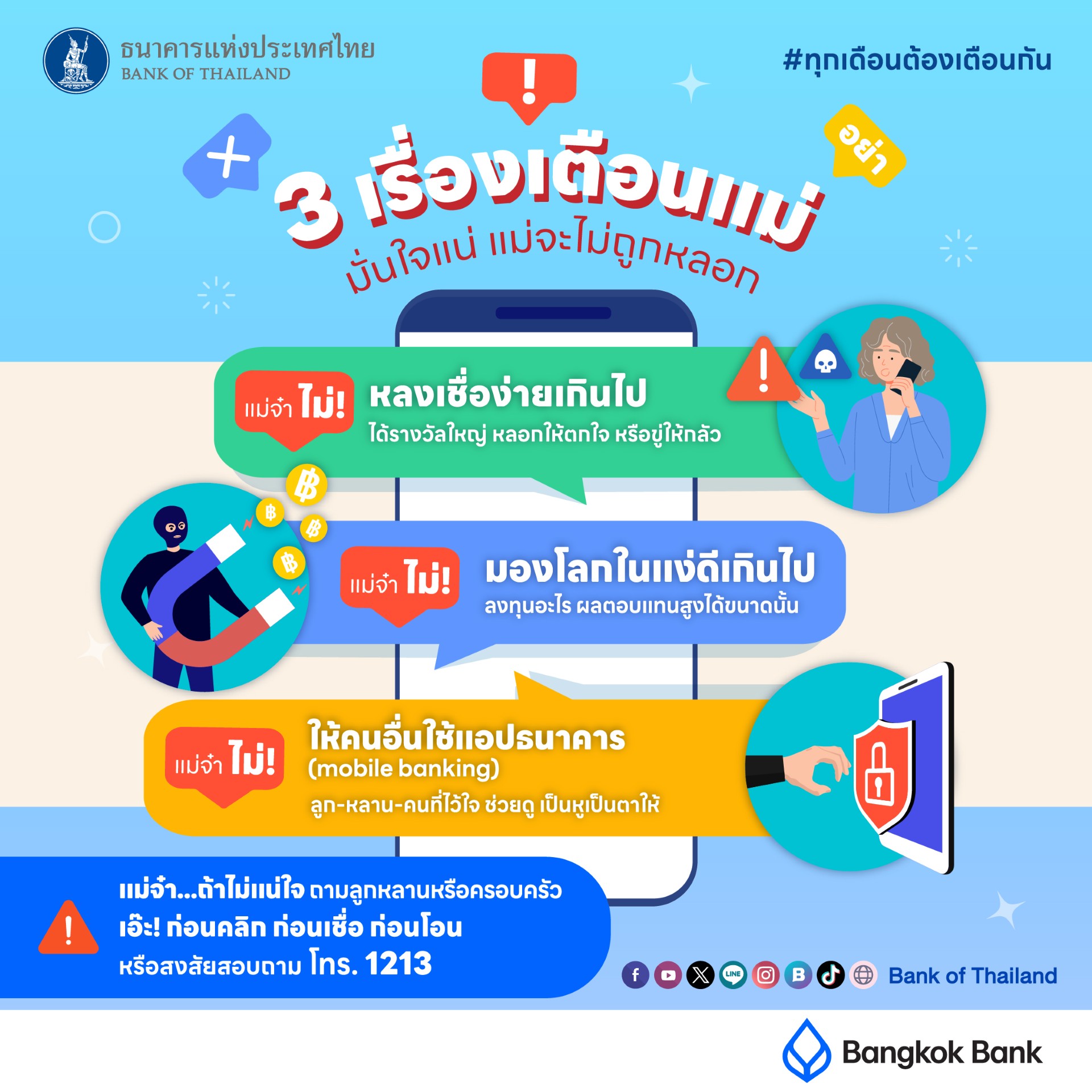 3 เรื่องเตือนแม่ ธนาคารแห่งประเทศไทย ทุกเดือนต้อนเตือนกัน